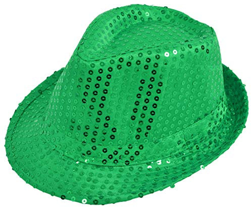 Alsino Paillettenhut Pailetten Hut Partyhut Trilby Hut Discohut Pailletten Glitzerhut Glitter, Farbe wählen:TH-62 grün