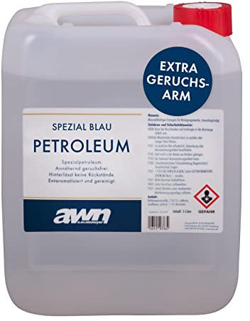 awn® Spezialpetroleum 5 Liter | Extra geruchsarm durch hohe Reinheit | 5l Petroleum Kanister | gereinigtes Petroleum für Innenräume