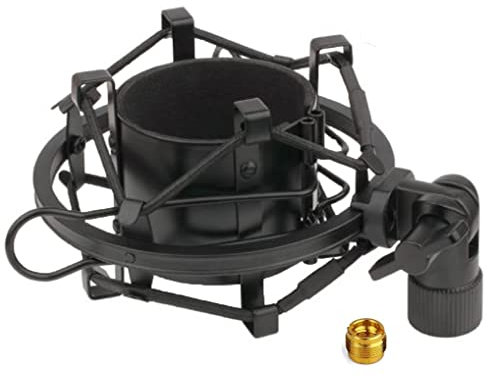 Black Universal Microphone Shock Mount for Large Diameter Condenser Mic Metal