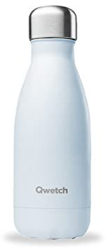 Qwetch - Bouteille Isotherme Originals Bleu Pastel 260ml - 24h Froid et 12h Chaud - Etanche, Sans BPA & Réutilisable - Gourde inox isotherme pour Sport, Voyage, Bureau, Randonnée