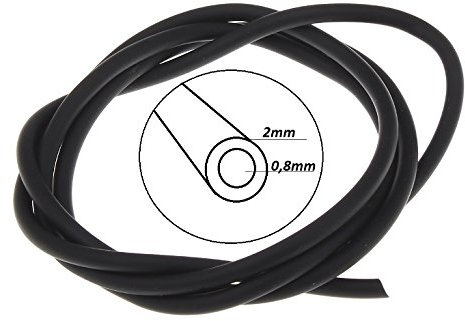 Perlin 10 Meter KAUTSCHUKSCHLAUCH Band 2 mm Schwarz Hohl Kautschukband SCHMUCK Kette C232