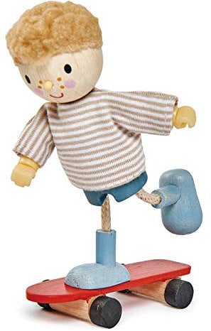 Tender Leaf Toys Edward and his Skateboard – Flexibles Puppenhaus aus Holz, Mehrfarbig, Kinder One Size, TL8145