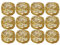 Kaizen Casa Handgefertigte, runde Serviettenringe aus Netzstoff, goldfarben, für Esstisch, Partys, Alltag, 12 Stück (Gold, 12)