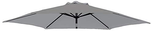 Green Bay 2.7m/8 Arms Replacement Parasol Garden Patio Umbrella Fabric Canopy Cover (Grey)