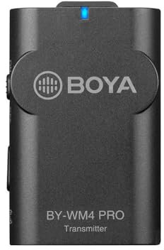 Boya BY-WM4 Pro Kit 2.4GHz Dual-Channel Smart Phone Wireless Transmission Recording Microphone with USB Type-C Connector for Android devices – Kit includes 1x Receiver & 2x Transmitters (WM4PROK6)