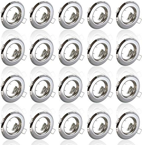 max K O M F O R T 20x Einbaustrahler IP20 mit GU10 Fassung RUND eisen gebürstet Einbauspot Einbauleuchte Rahmen Rostfrei Deckenspot Strahler Spot 803