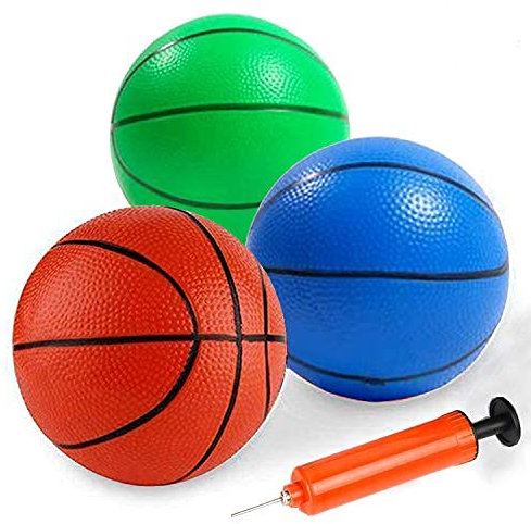 6 Inch /18 CM Mini Basketballs for Toddlers Kids Teenagers, 3 Pack 6 Basketball with Pump Durable PVC Basketballs for Mini Over Door Hoop, Pool Beach Balls for Swimming Pool, Indoors, Outdoors, Yard
