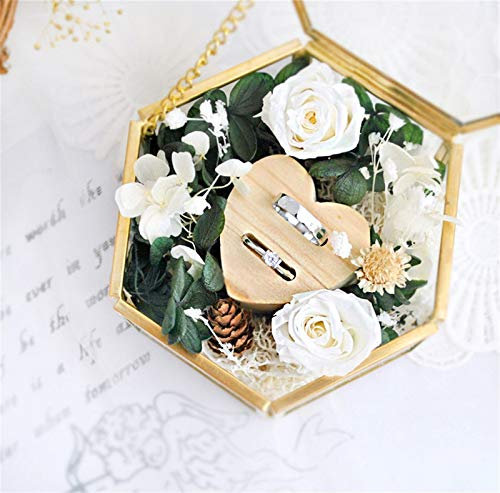 Makluce Porta FEDI Pneumatico Cuscino Porta Anelli di Nozze, Box in Legno, pneumy, Vintage da Sposa più Felice