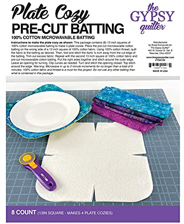 Checker Distributors, Cotton, Plate Cozy Pre Cut Batting 8ct