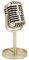 Micrófono de apoyo clásico Accesorios de micrófono retro Modelo de micrófono de apoyo clásico Micrófono de plástico vintage Decoración de mesa de escenario para filmar espectáculos de baile(dorado)