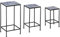 Outsunny Support Pots de Fleurs 3 pièces - Lot de 3 étagères à Fleurs - Portes Plantes empilables - métal époxy Plateaux Carreaux céramique Bleu