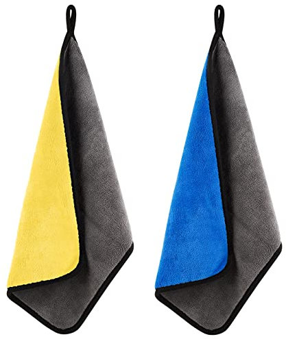 Habett 2 Stück Saugstarke Auto Mikrofasertücher mit 800 GSM, Auto Trockentuch Putztücher für Haushaltsreinigung und Autopflege, Ideales Auto Poliertuch zur Reinigung von Auto & Motorrad, 30 x 40 cm