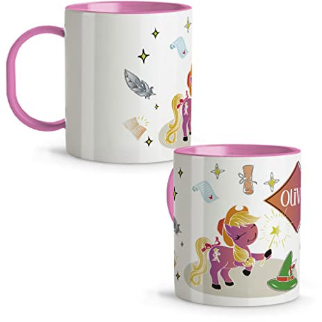 LolaPix Taza Niña. Taza Personalizada. Tazas Infantiles plástico. Regalo Personalizado. Tazas Originales para Regalar. Colores a elegir. Pony Hada Infantil