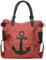 Excellanc Damen-Schultertasche Anker Textil Reißverschluss 3600215 (rot)
