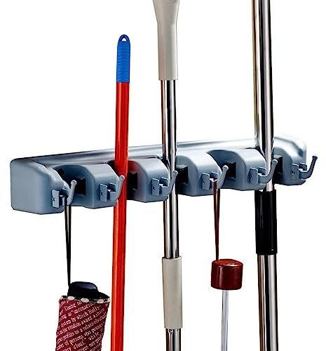 RSI SOGNI D'ORO RS-Italy Porte-brosse et porte-brosse à outils 5 places 6 crochets support pour balai et brosse à dents