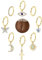 Kakonia 8 Stück 14G Bauchnabelpiercing Ring für Damen Dangly Gold Piercing Bauchnabel Lang Kurze 8 10 12mm CZ Nabelpiercing Schmuck Belly Button Hoop Hinged Clicker Navel Bar Schmuck Damen