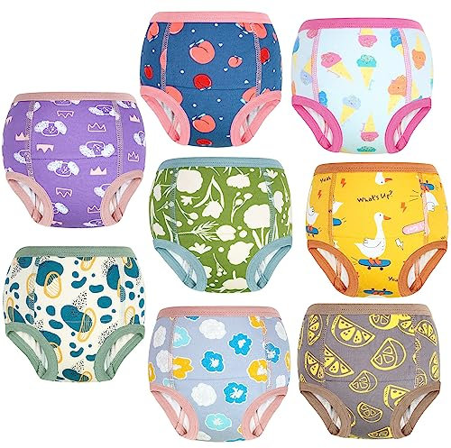 MOEMOE BABY Potty Training Pants,Toddler Training underwear,Toilet Training Pants Cotton for Girls,8 pack,Pink,2 Years