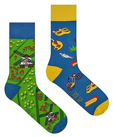 Spox Sox Casual Unisex - lustige, verrückte, bunte Socken für Damen und Herren, Gr. 36-39, Niederlande
