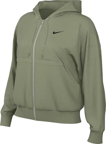 NIKE DQ5758-386 W NSW PHNX FLC FZ OS HOODIE Sweatshirt Women's OIL GREEN/BLACK Size XL