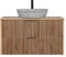 Lomadox Waschtisch Schwarze Rillen Badezimmer Unterschrank 100 cm Waschbecken Keramik Beton Optik anthrazit Eiche Nb. B/H/T 100,6/72,7/46,5 cm