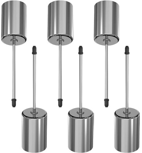 6 Stück Stabkerzenhalter Adventskranz Silber, Kerzenhalter Mit Dorn, Kerzenstecker für Stabkerzen, Metall Kerzenständer (Silber)