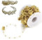 Tissting Faux Pearl Beads Garland, Exquisite Rose Ribbon String Chain Decorative Beads 10m Roll for Wedding Party Christmas Tree Decoration DIY Crafts Home Bouquet Gold Silver