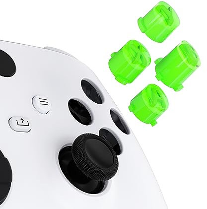 eXtremeRate Boutons ABXY pour Xbox Series X/S Manette, Boutons avec Symbole Cassique ABXY pour Xbox One S/X, Elite V1/V2, Boutons Bicolore Vert avec Clair