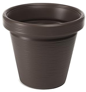 Large Plastic Round Flower Pot Planter Garden Decoration Plant Pot Outdoor, Planters, Patio, Garden, Home Décor, Porch (55cm, Brown)