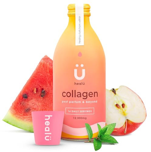 Collagen Supplements for Women 12000mg Dose with Vitamin C & Zinc, Collagen Glow Up, Bovine Liquid Hydrolysed Peptides for Skin Hair Nails, Higher Absorption Than Collagen Powder, Made in UK