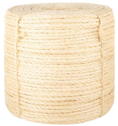 vidaXL Cuerda, Cordel de Cáñamo, Cuerda Resistente al Desgarro Abrasión, Cordel para Manualidad Artesanía Decoración, 100% Sisal 6 mm 50 m