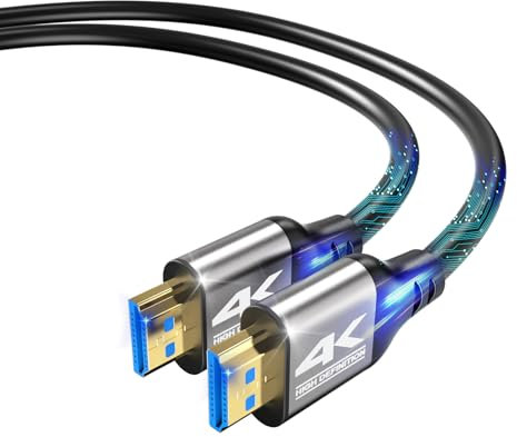 Zazalon Cable HDMI 4K 1.5M (4K/60HZ,18 Gbps) FullHD1080p,3D,Compatible con PS5/PS3, PC, Proyector, 4K UHD TV/HDTV
