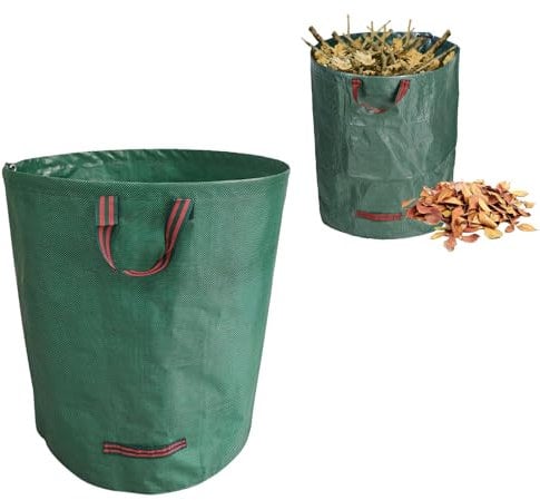 Sacchi per Rifiuti da Giardino, Sacchi Giardinaggio Pieghevole, Sacchi da Giardinaggio, Sacchi per Foglie Autoportanti, Sacchi Giardinaggio con Maniglie, Riutilizzabili Borsa da Giardino, 120L