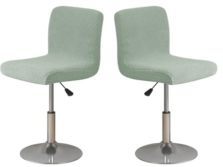 LIFEDX Barhocker Stuhlhussen Bezüge - Bar Stuhlbezug mit Rückenlehne, Stretch 2/4/6 Stück, Waschbar, Höhe Schonbezug - Green||2PCS