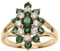 1001 Bijoux Bague plaqué or marquise oxydes verts et blancs + écrin (offert) - tour de doigt 62