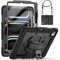 SEYMCY Case for iPad Pro 13 inch 2024 (M4), Full-body Shockproof with Screen Protector, 360° Rotating Stand & Hand Strap, Shoulder Strap, Pencil Holder for A2925 / A2926 / A3007, Black