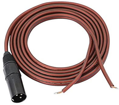 Gokoti XLR Speaker Wire, Speaker Bare Cable to XLR Plug, Gold Plated XLR 3 Pin Male Connector Replacement Audio Cable Open End