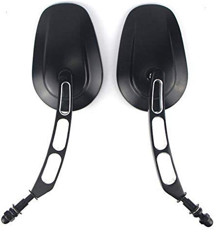 Motorrad Spiegel,Lenkerendenspiegel Motorrad For Harley Sport XL883 XL1200 Touring Motorrad Rückansicht Seitenrückspiegel 8mm Road King Fatboy