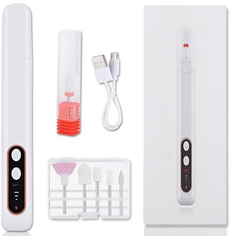 Electric Toenail File for Thick Nails Electric Nail File for Thick Toe Nails Electric Nail Drill,Nail File Electric,Nail Drill for Acrylic and Gel Nails with 6 Drill Bits Art DIY Gifts for Women Mum