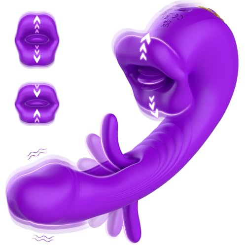 Vibration für Frauen Dildo Vibrator, Sex Spielzeug für die Frauen mit 10 Zungenlecken 10 Vibrationmodi 10 Schlagmodi, Vibratorensets für die Fraue Paare G Punkt Vibratoren Klitoris Stimulator