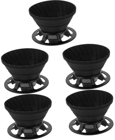 Alipis 5 Pz Coppa Filtro Pieghevole Tazza Filtro Caffè Tazza Del Filtro Della Caffettiera Filtro Per Caffè a Cono Antigoccia Colino Da Caffè Coppa Del Filtro Black Gel Di Silice