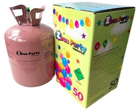 Zeus Party Elio per palloncini - Kit Bombola gas elio per il gonfiaggio di 50 palloncini NON INCLUSI per feste e party di ogni genere - circa 0,40 metri cubi di elio PURO