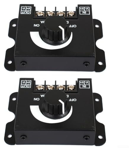 Confezione da 2 regolatori di tensione, alimentatore DC-DC 30A regolabile, regolatore dimmer LED 12V-24V, per striscia luminosa a LED monocolore