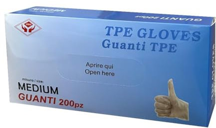 Generico 1200 Guanti trasparenti monouso in TPE taglia M - no polvere no lattice