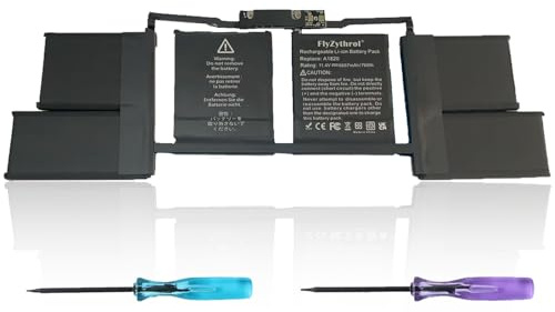 FlyZythrol A1820 A1707 battery compatible with MacBook pro 15'' Late 2016 | Mid 2017 Touch Bar A1707 EMC 3072 EMC 3162 MLH32LL/A MLW72HN/A MLW82LL/A11.4V 76Wh