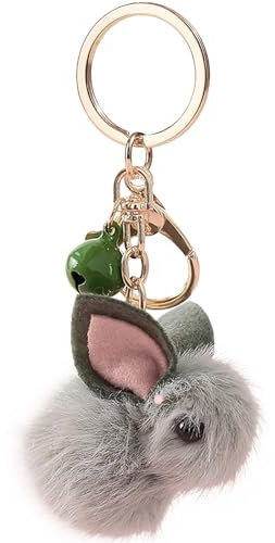 LXONTSG Schlüsselanhänger Hase,Schlüsselanhänger Kaninchen Plüsch,Hasen Schlüsselanhänger mit Weichem Plüsch Cartoon-Design Kaninchen-Anhänger Süßer Weicher Plüsch-Schlüsselanhänger (Grün)