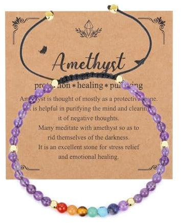 CrystalTears Chakra Steine Armband Damen verstellbare Natursteine Perlenarmband Reiki Talisman spirituelle Geschenke