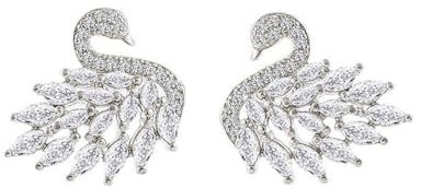 XFSRG Elegante Ohrringe Silber 925 Schwan Design Swarovski Ohrringe für Frauen Perfekt für Festival und besondere Anlässe