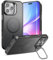Teayoha Case for iPhone 16 Pro Max Case, Fits MagSafe, with Built-in Camera Ring Stand & Sceen Protector, Slim Translucent Matte Military-Grade Drop Protection Magnetic Cover, Black