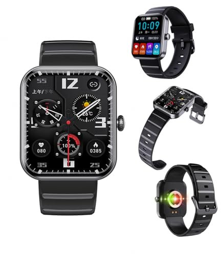 Wizvox 2025 Smartwatch Herren - Smartwatch 𝐁𝐥𝐮𝐭𝐳𝐮𝐜𝐤𝐞𝐫𝐦𝐞𝐬𝐬𝐮𝐧𝐠 Bluetooth Verbunden 1.9 EKG Uhr Festtagsgeschenk,Black