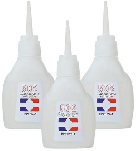 3pcs 502 Glue 20g Adhésif instantané Adhésif Séchage rapide 502 Super Glue pour en verre en métal Réparation de cuir en plastique